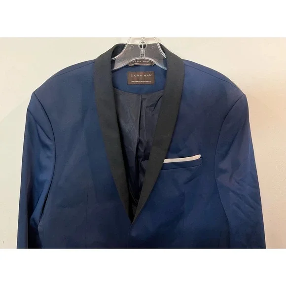 NEW ZARA Men's Navy Button Slim‎ Fit Party Suits